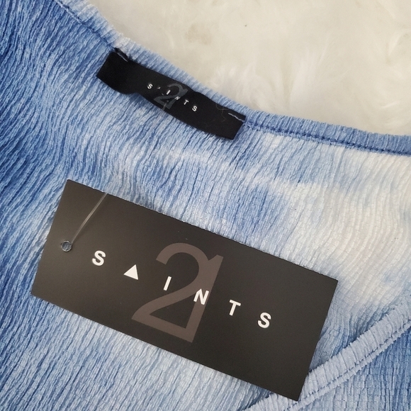 New! Saints 21 ruched front tie dye tank top. Size Medium. - Picture 8 of 8